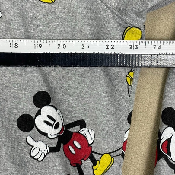 Disney Mickey‎ Mouse Graphic Full Zip Hoodie Jacket Unisex XL Gray Pockets NWT - Picture 6 of 11